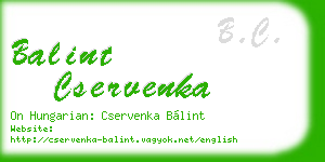 balint cservenka business card